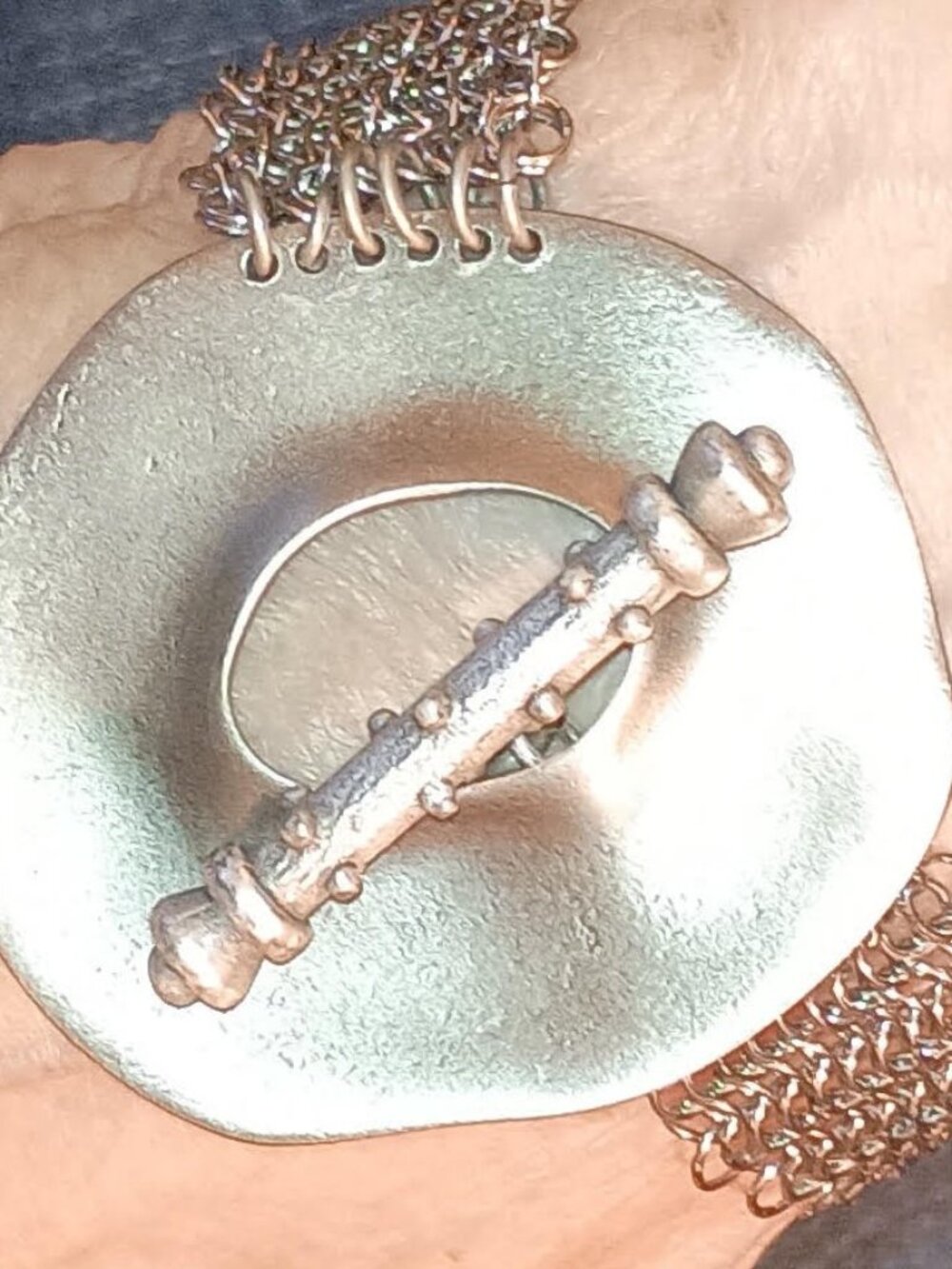 Ferrara Whiting & Davis  Pewter colored Potato Chip Bracelet